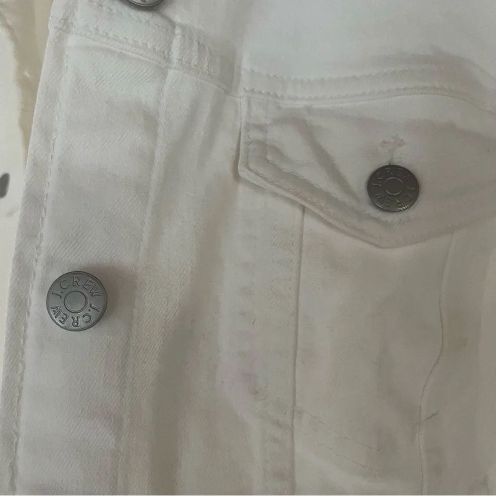 J. CREW White Women’s Denim Jacket, Large - Picture 6 of 9
